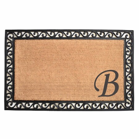 Calloway Mills Monogram Door Mat, Coir, Black, Natural, 30 in W x 48 in L 104023048B